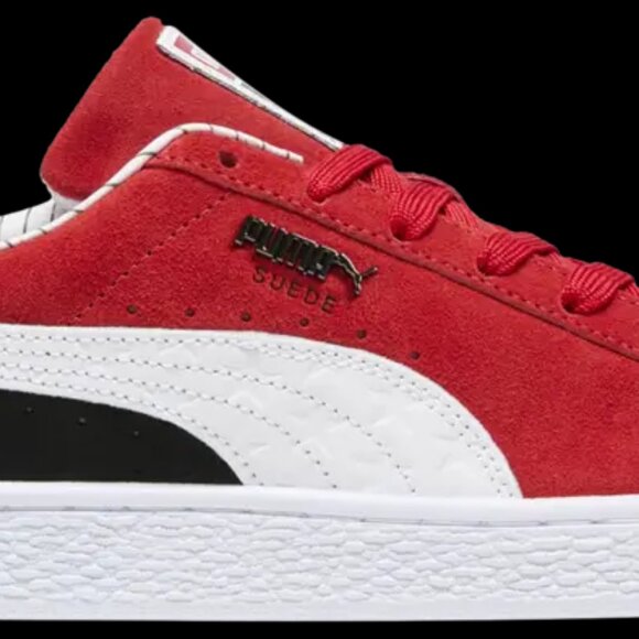 PUMA Pinstripe Sports Club x Suede Red Black Size 10.5 - | NWOB - Picture 1 of 10